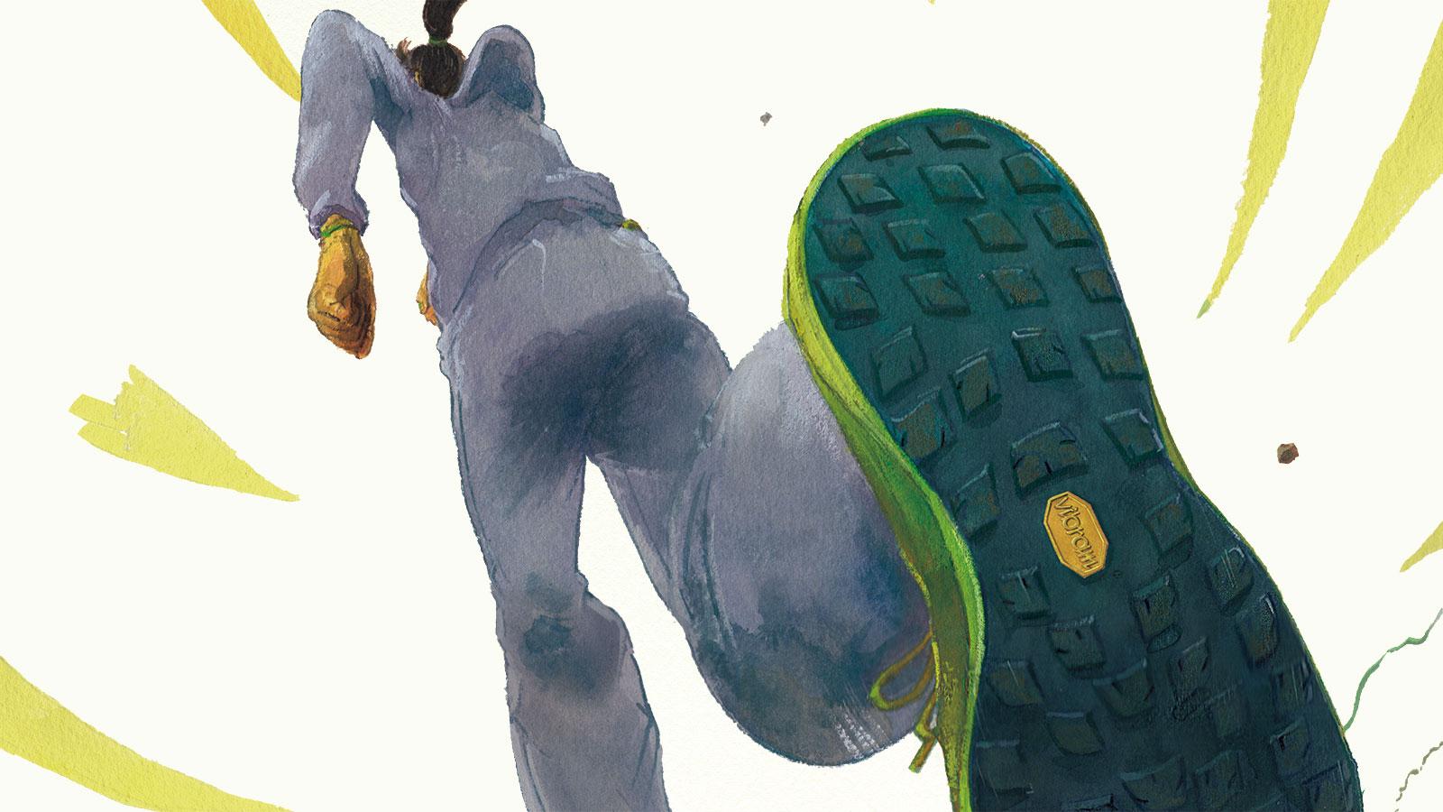 トレランにふさわしいソール。靴底は〈ヴィブラム〉かな？