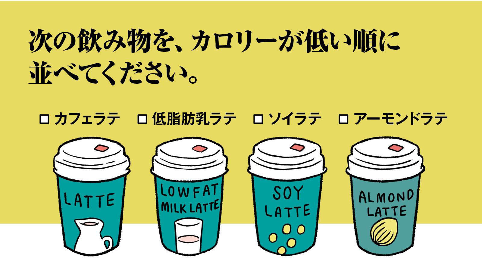 カロリーが低いのはどれ？ クイズで学ぶ、食事と体脂肪【初級編】