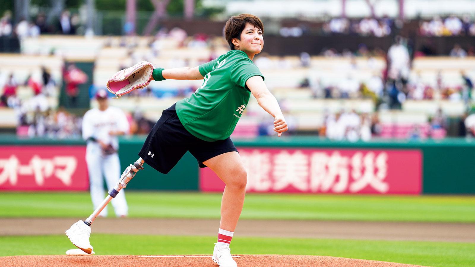 Rakuten DAY 始球式 東京パラリンピック自転車日本代表 藤井美穂選手