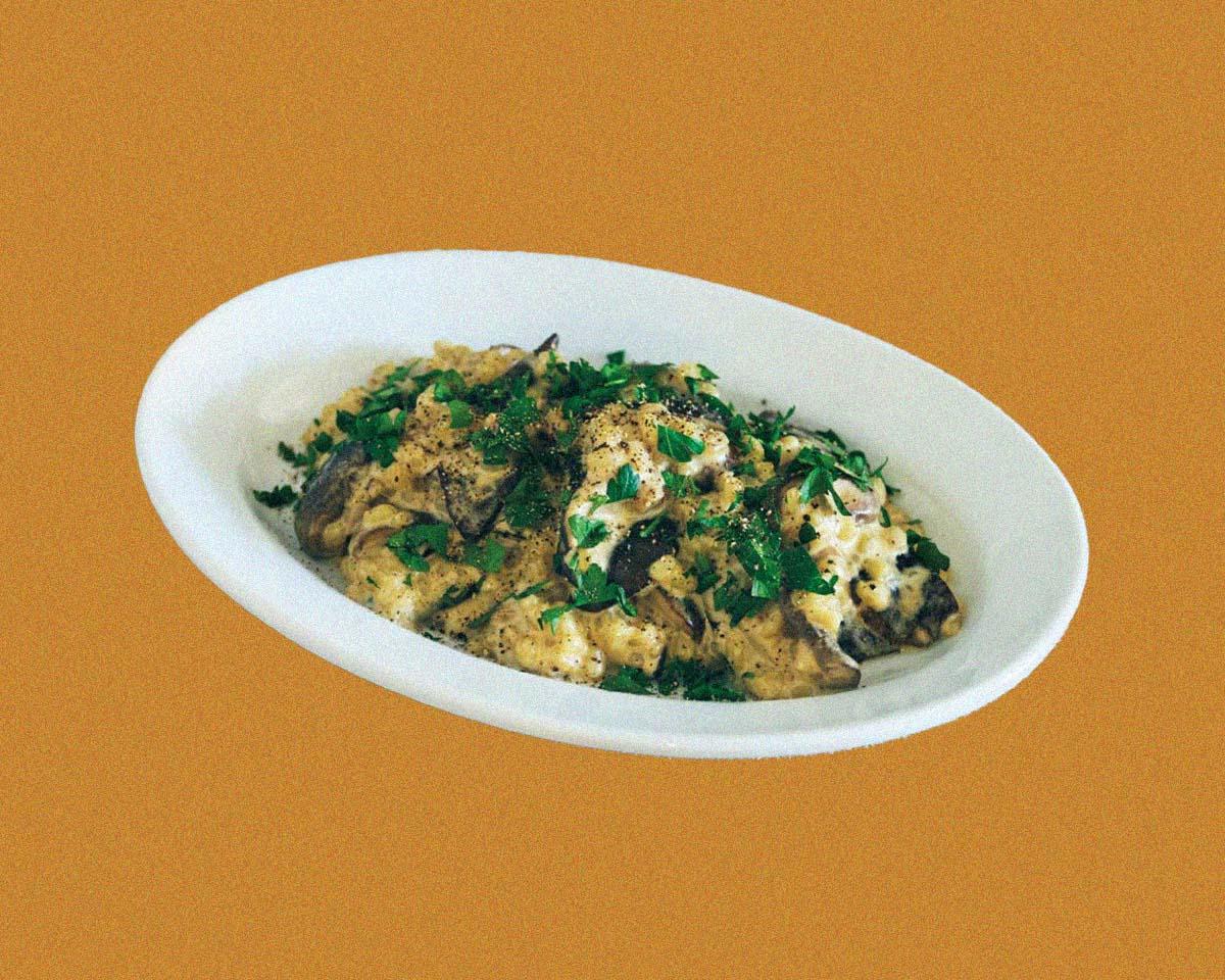 鍛えるシェフの筋肉レシピ：にぎやか木の子と大麦のリゾット