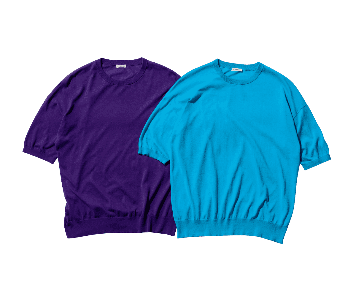 ウールより気軽、Tシャツより上品。〈cash & barba〉のニットTシャツ。