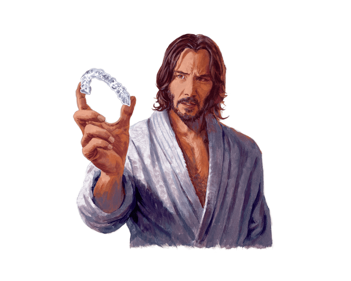 マウスピースを持ったイラスト