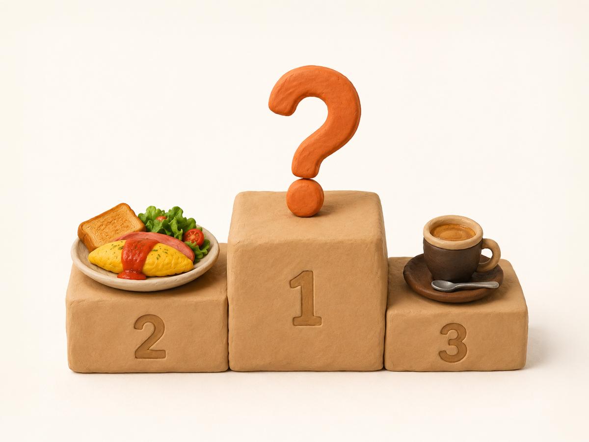 表彰台3位はカフェインを摂る、2位は朝食を摂る、1位は？