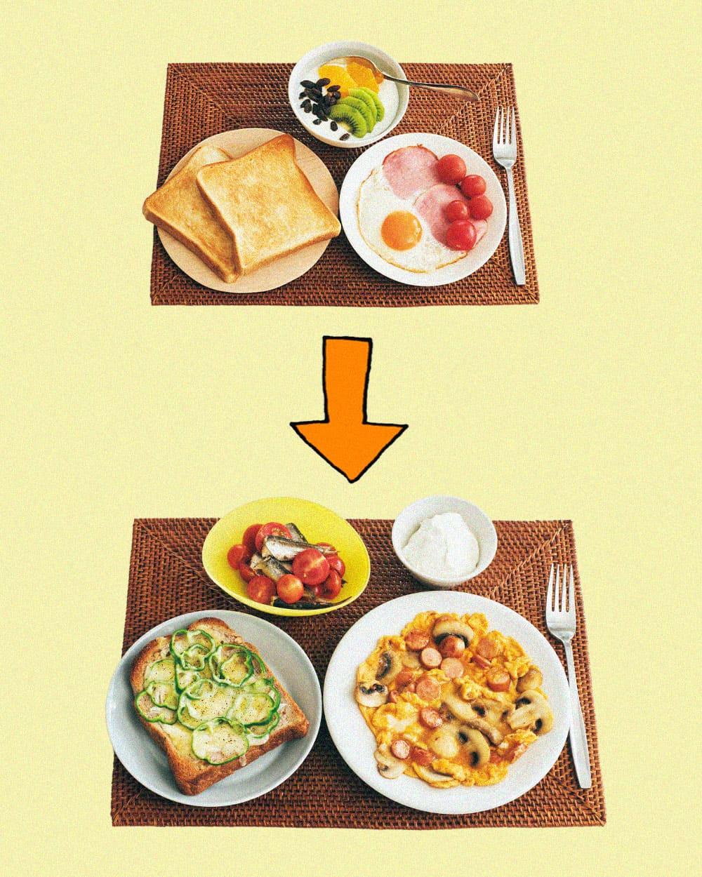 朝食にオイルをプラス