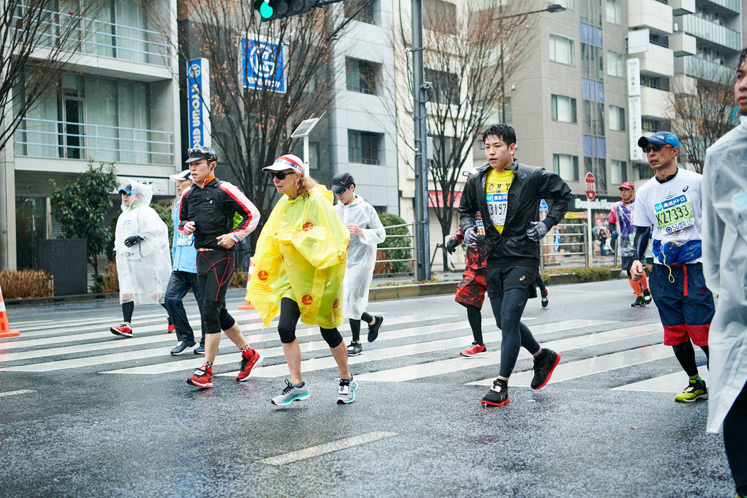 東京マラソン2019、26km地点過ぎの『ターザン』編集部員ムラタの様子