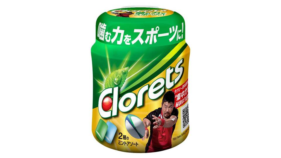 ラグビー田中史朗選手とコラボしたClorets（クロレッツ）のボトルタイプの製品