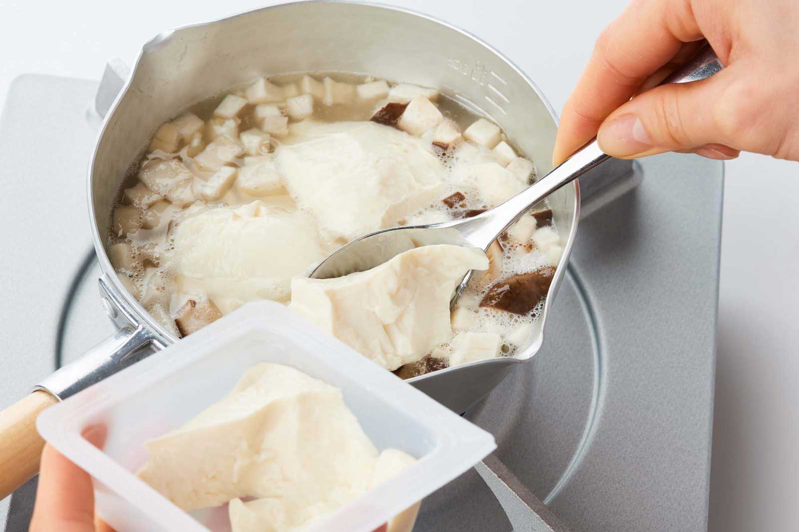 豆腐とエリンギの中華粥の作り方