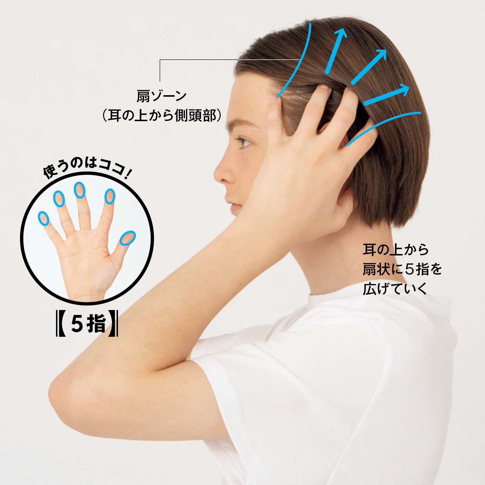 頭痛を楽にするヘッドマッサージのやり方 3