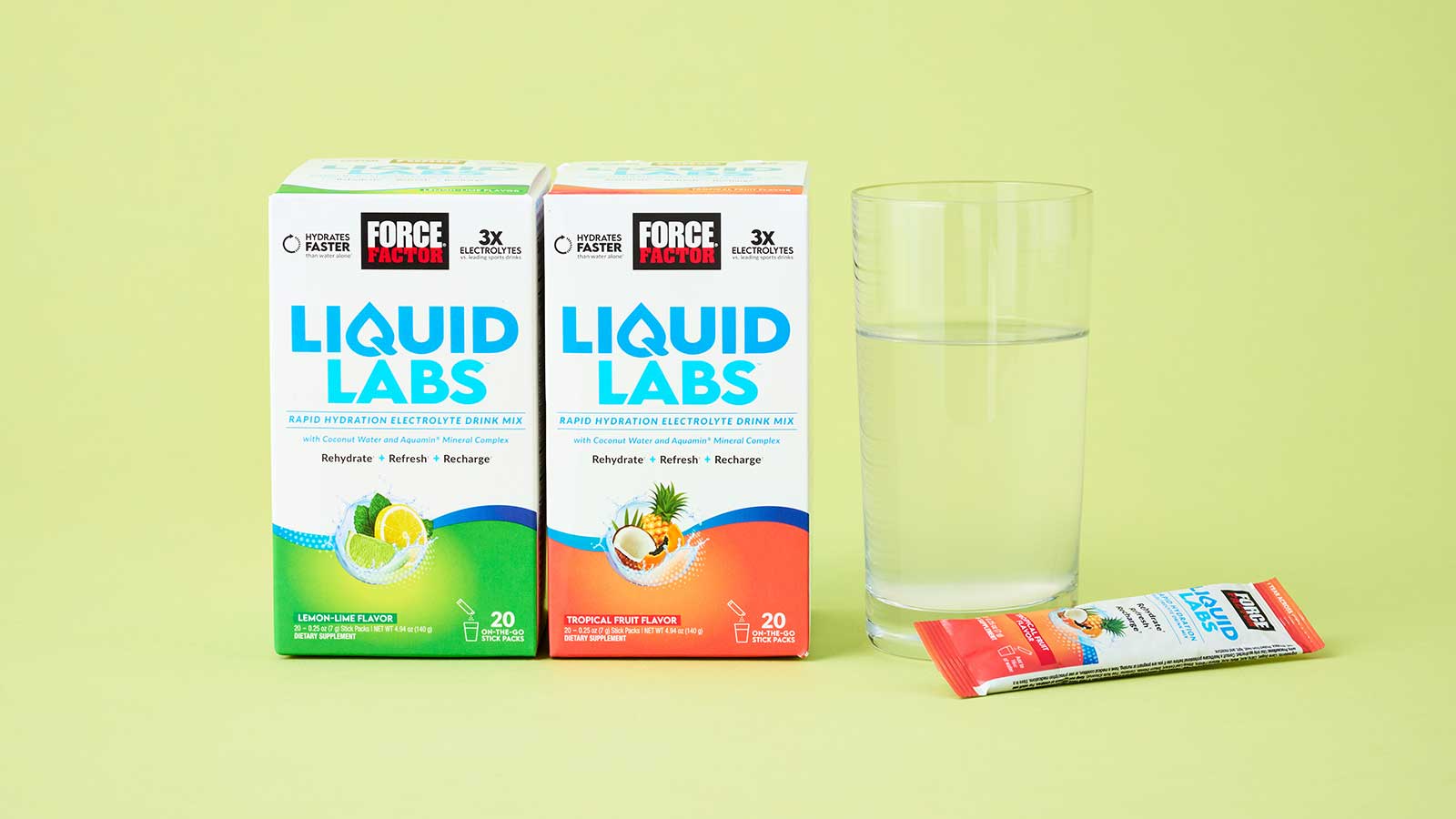 iHerb取扱商品のフォースファクター《Liquid Labs トロピカルフルーツ》の製品画像。