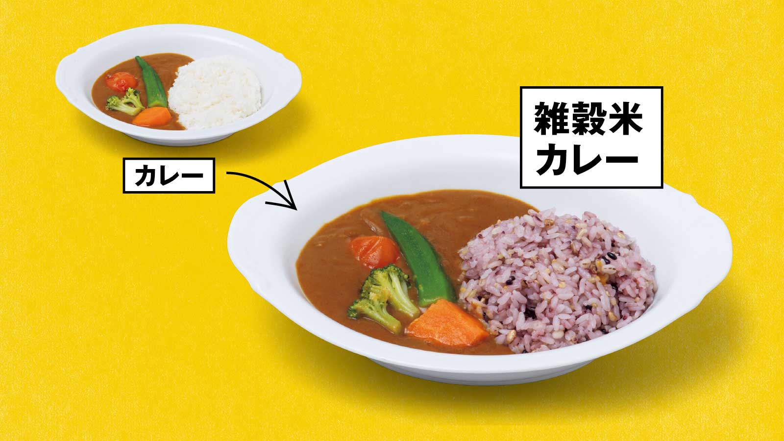 カレー→雑穀米カレー