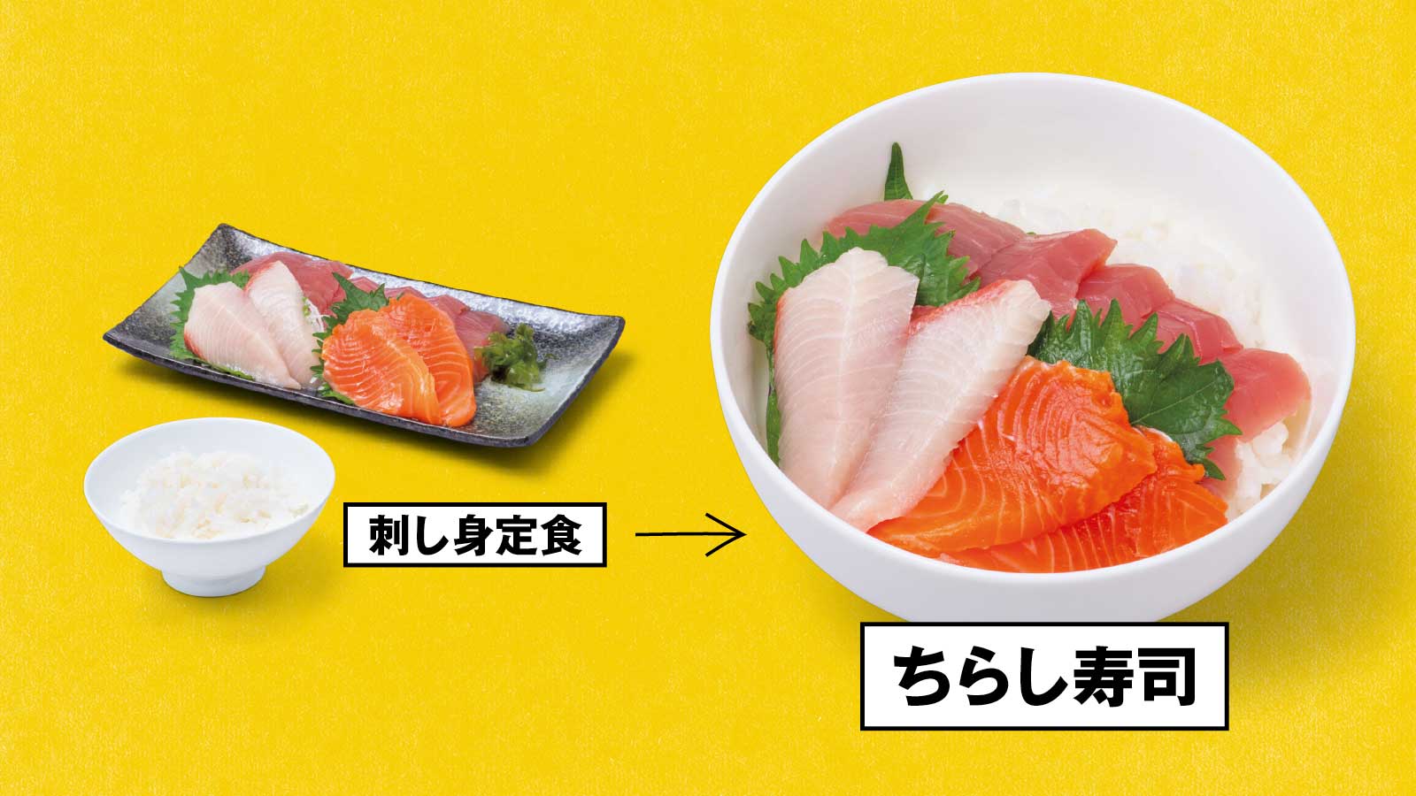 刺し身定食→ ちらし寿司