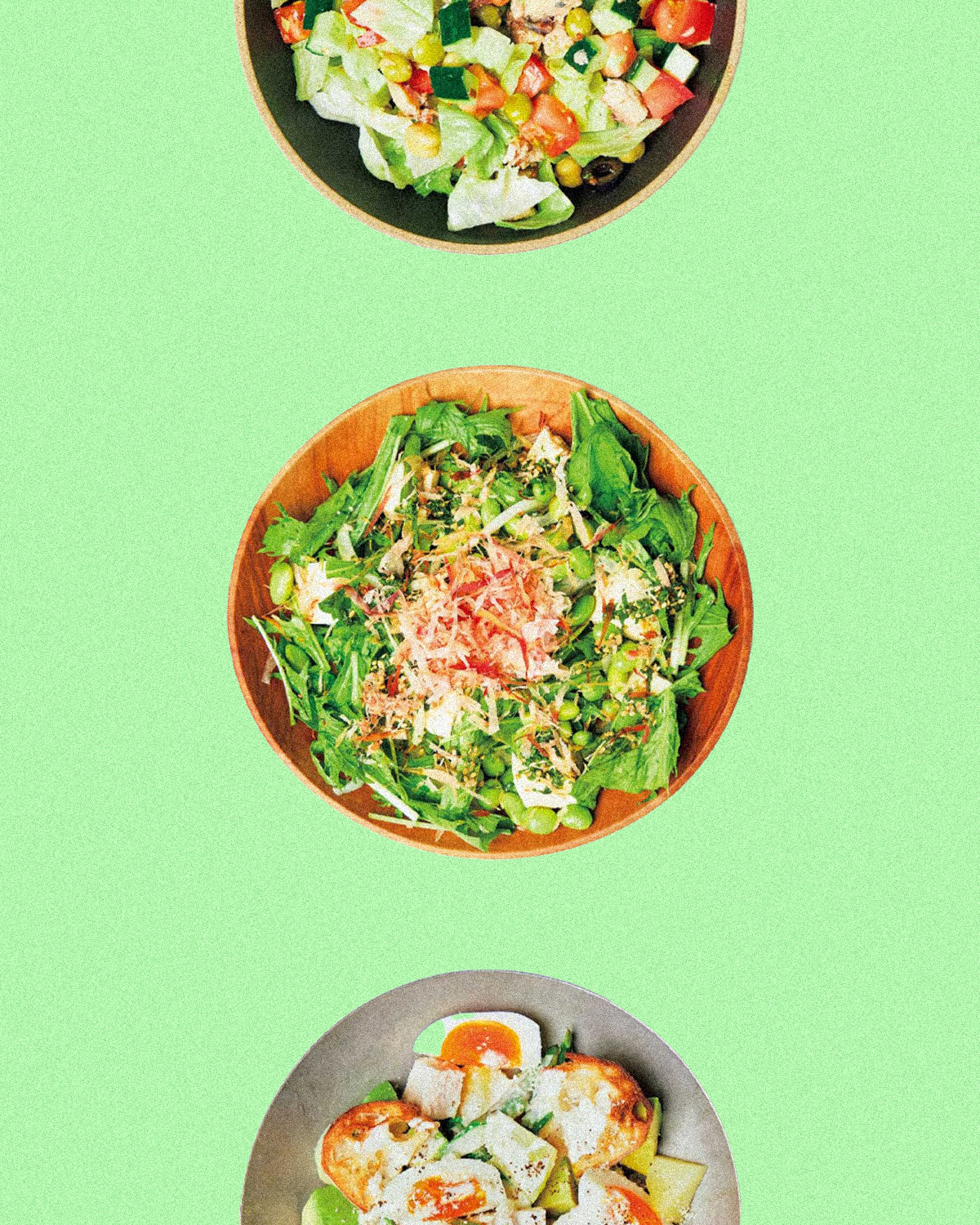 野菜が主役のごちそうサラダレシピ3皿。