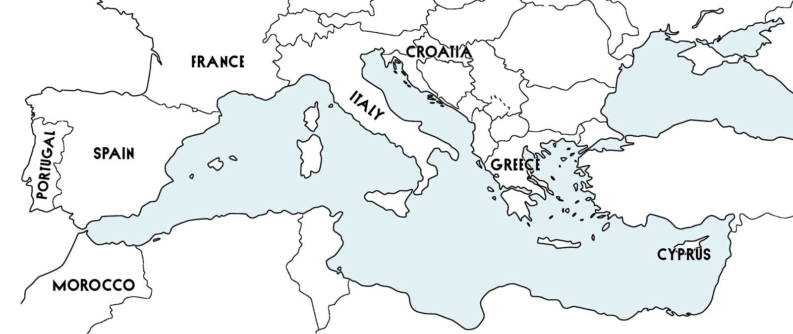 地中海食を構成する国々