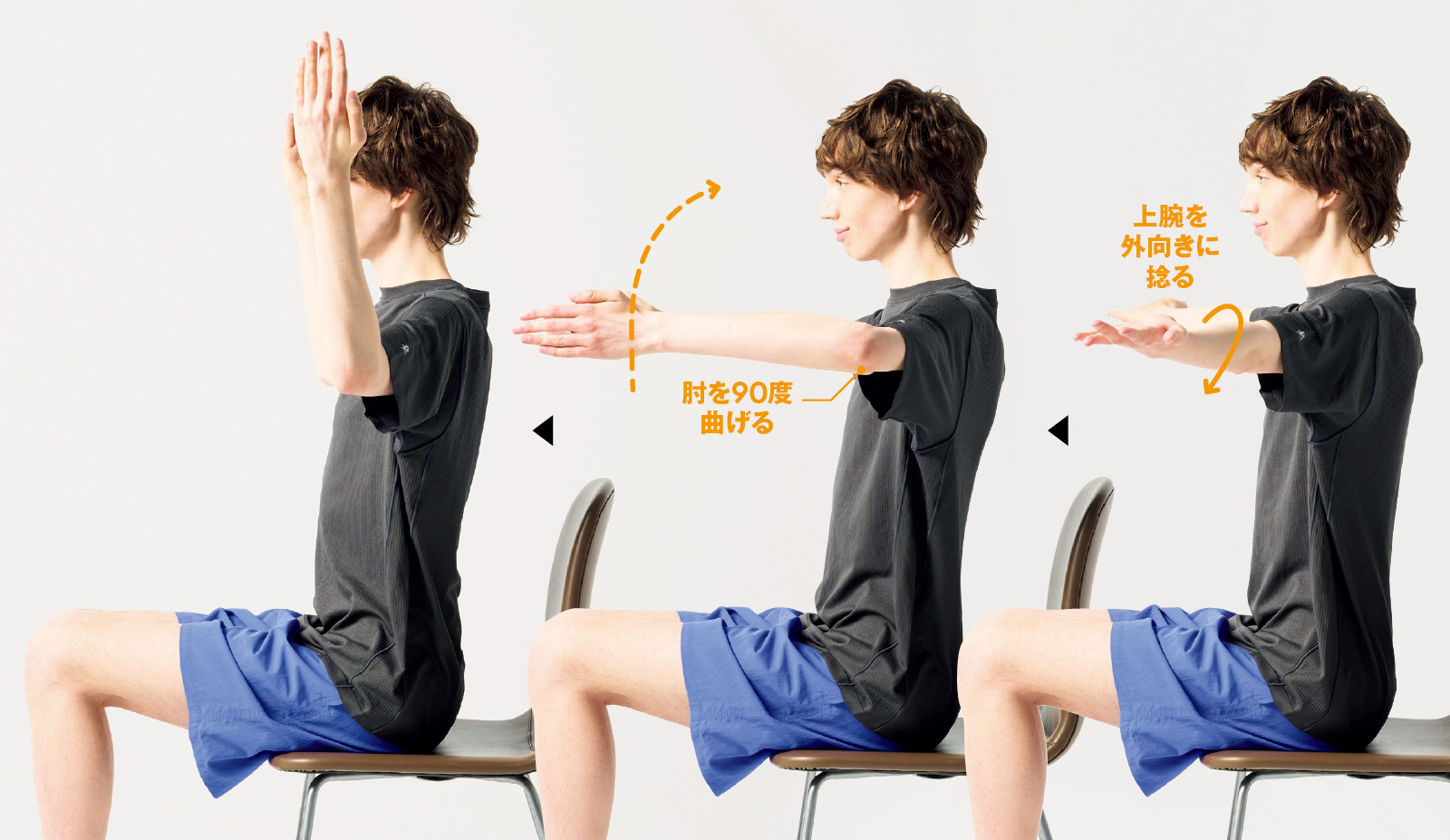 肩甲骨を定位置に収める運動