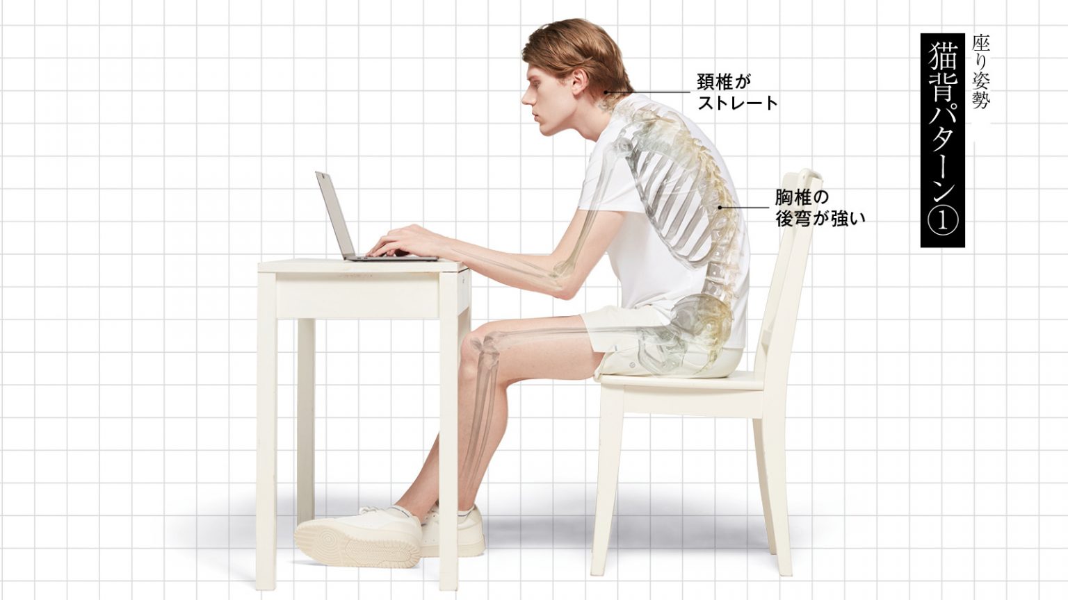 “一見いい姿勢”も要注意。結局、猫背ってなんだ?メカニズムをご紹介。