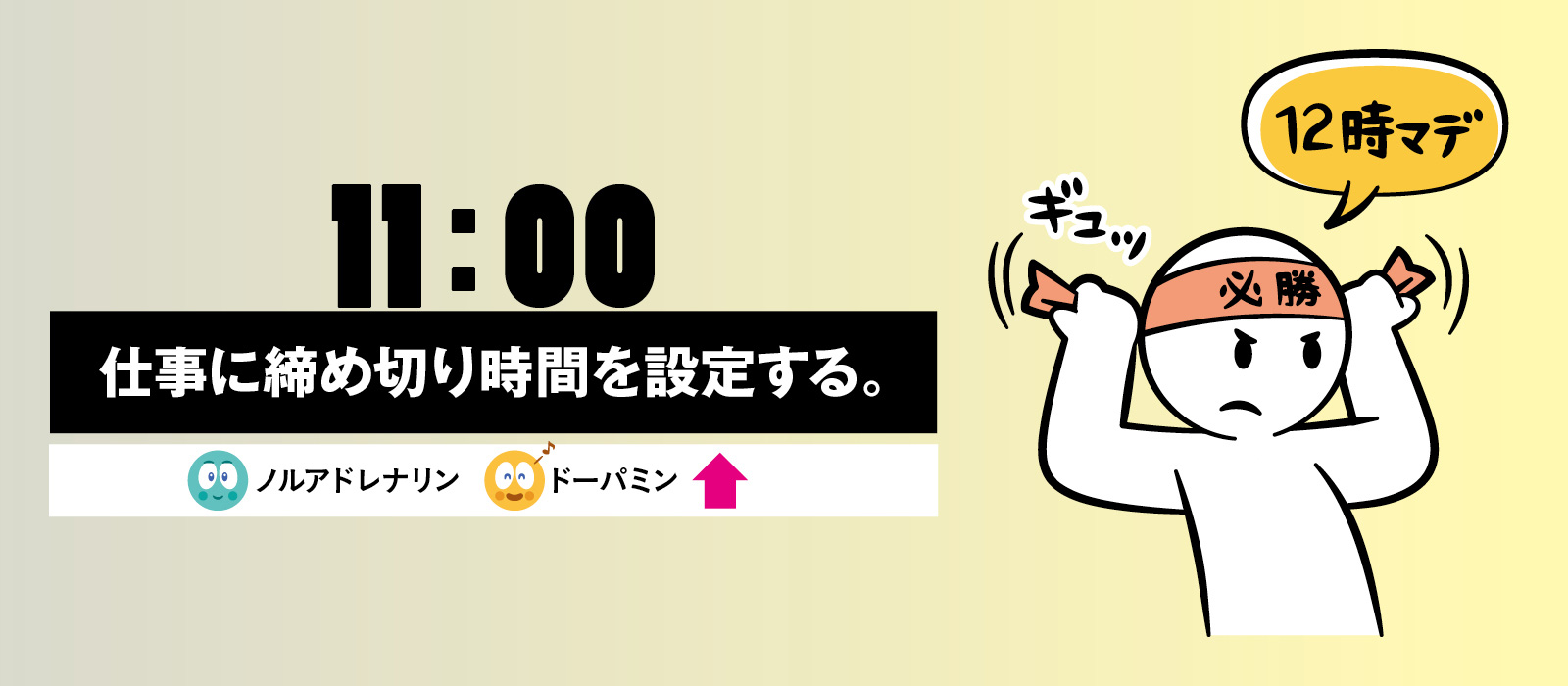 タイムプレッシャーで注意力・集中力が高まる