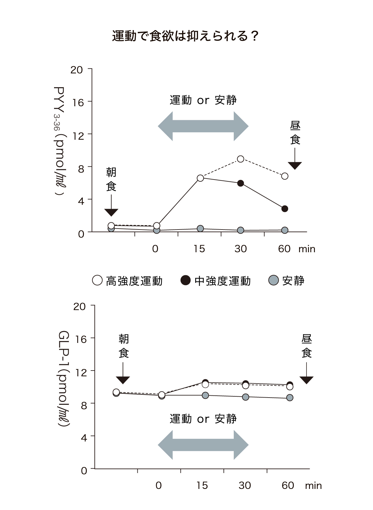 運動で食欲は抑えられるのか比較図
