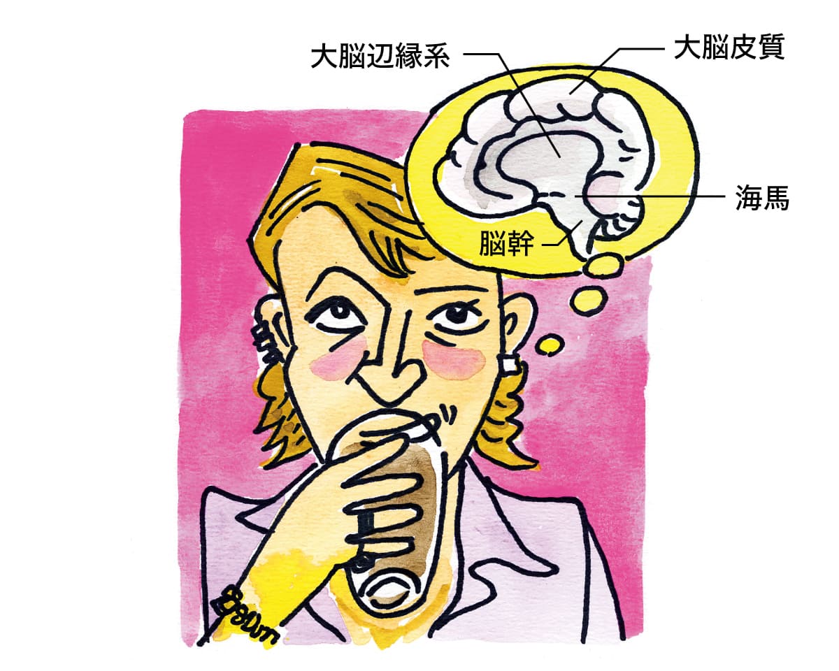 大脳皮質の抑制が利かなくなる