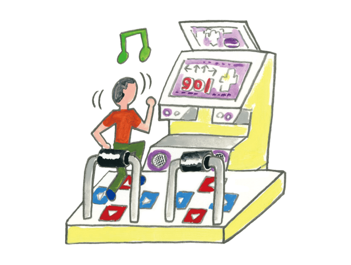 アーケードゲームで遊びながらカロリー消費