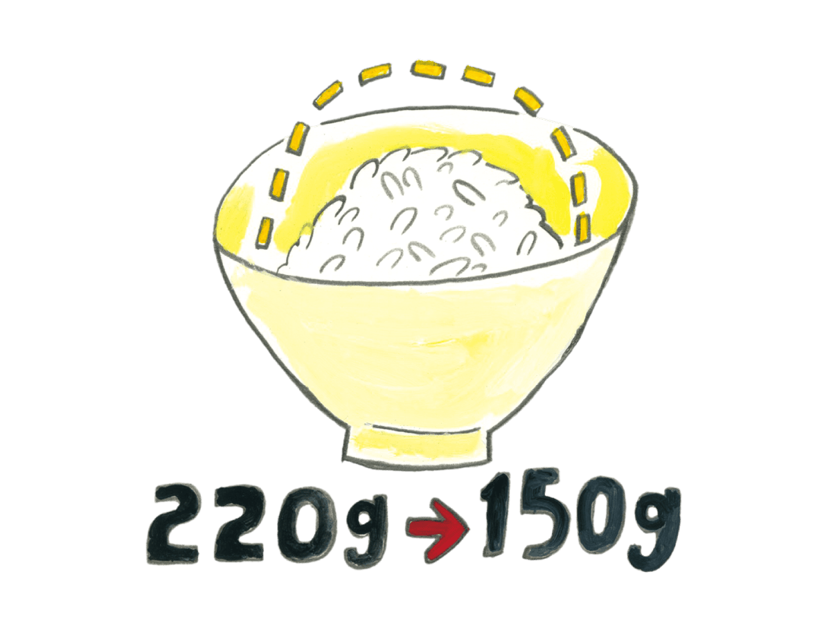 定食屋のごはんは敢えて小盛りをオーダー