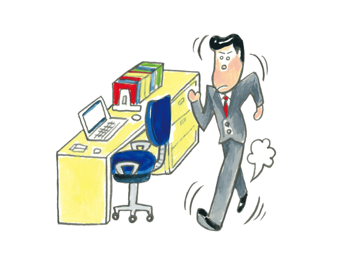 オフィスではこまめに立ち、速歩で移動する