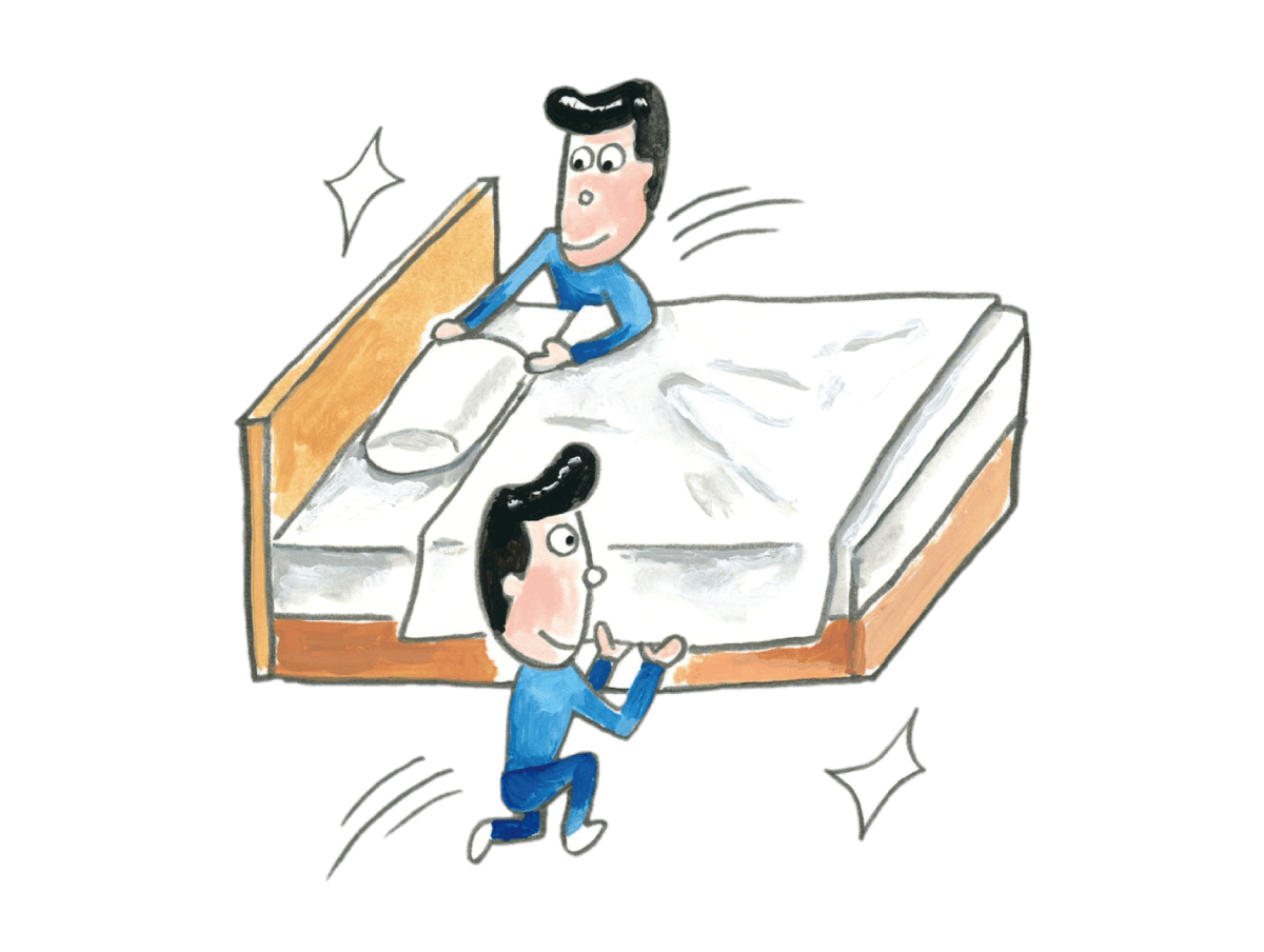 複数のベッドメイクはそこそこのやった感あり