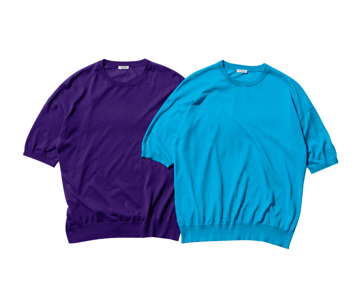 ウールより気軽、Tシャツより上品。〈cash & barba〉のニットTシャツ。