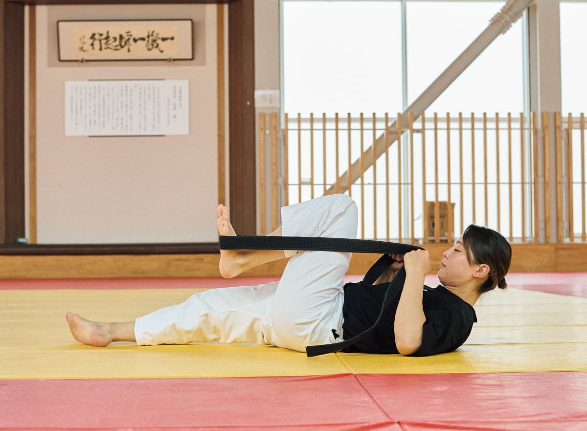 出口クリスタ帯を使ったストレッチ