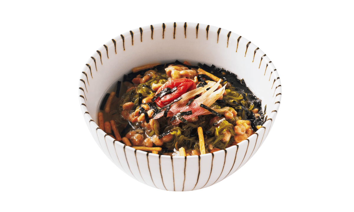 冷や玄米×発酵食品【納豆】｜冷やし納豆メカブ茶漬け