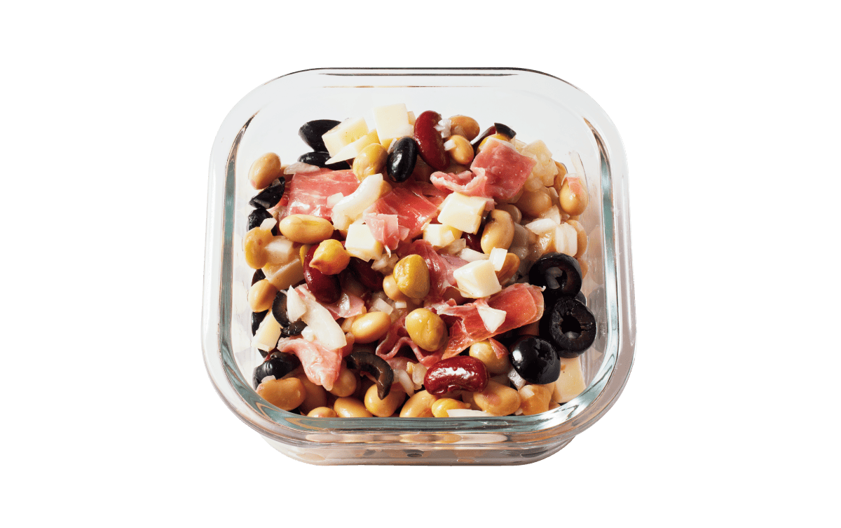 豆（70g）×発酵食品チーズ【発酵性食物繊維2.0 g】｜サラダ豆とパルメザンチーズのサラダ