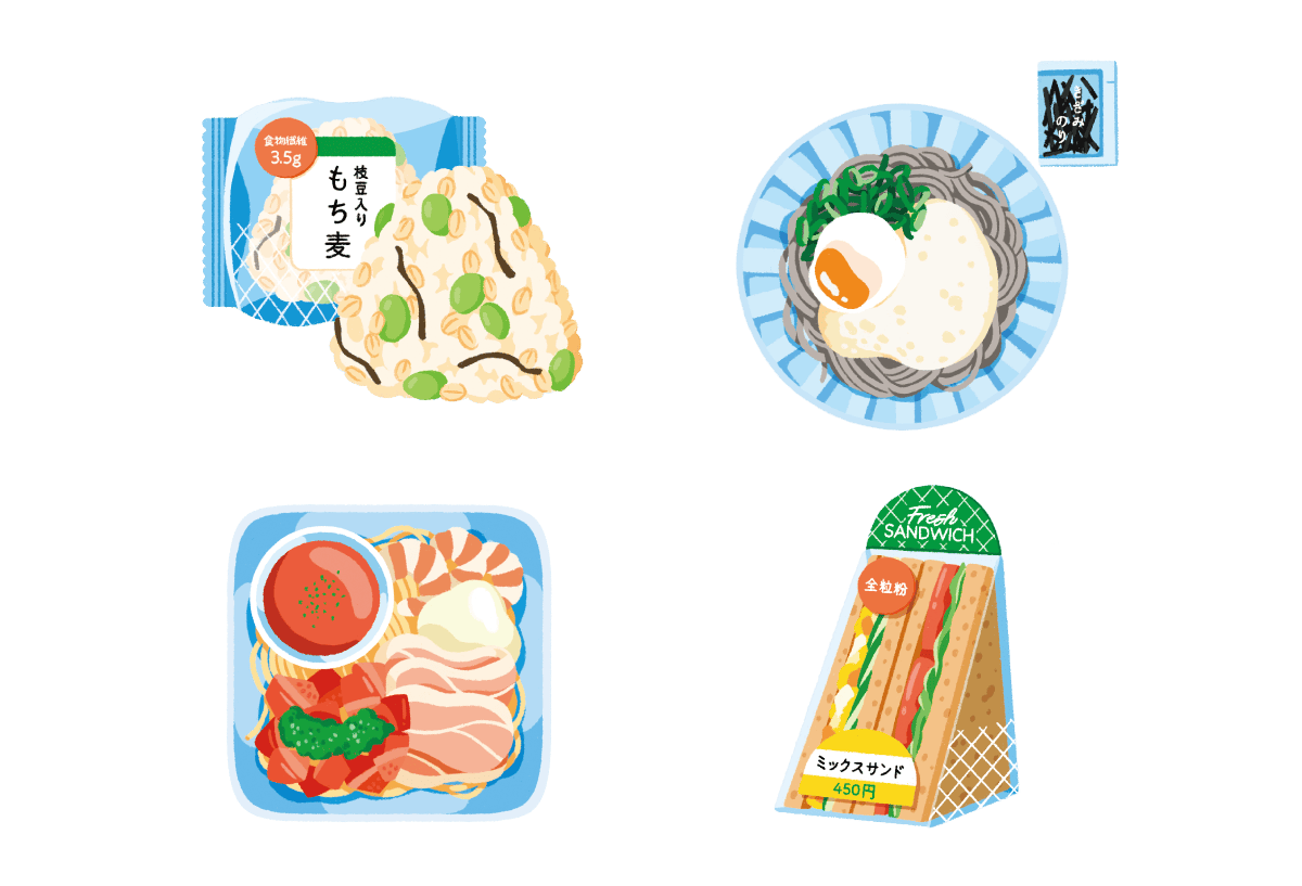 昼食のコンビニ主食