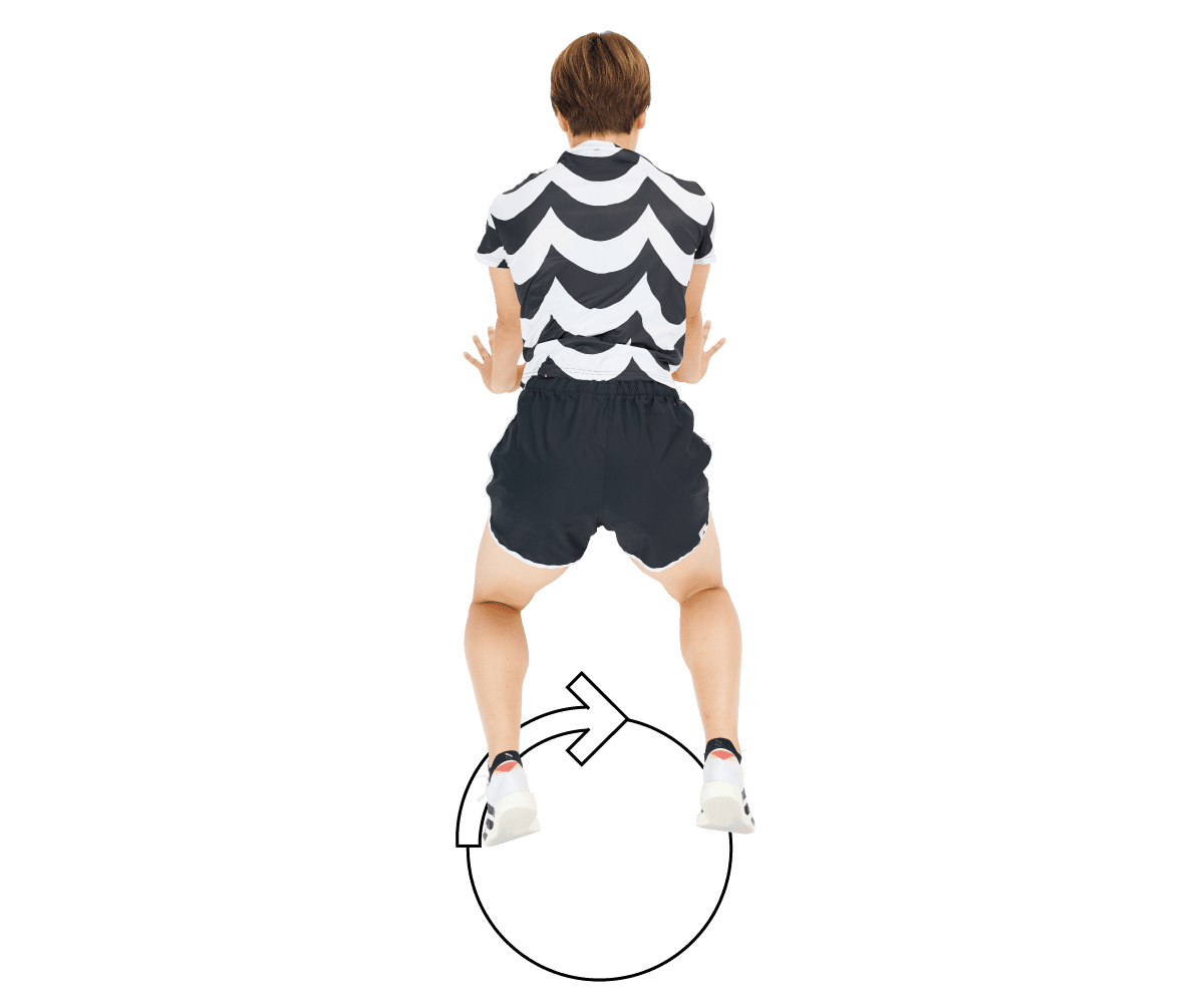 まずは骨盤を動かし、股関節の詰まりを解消。