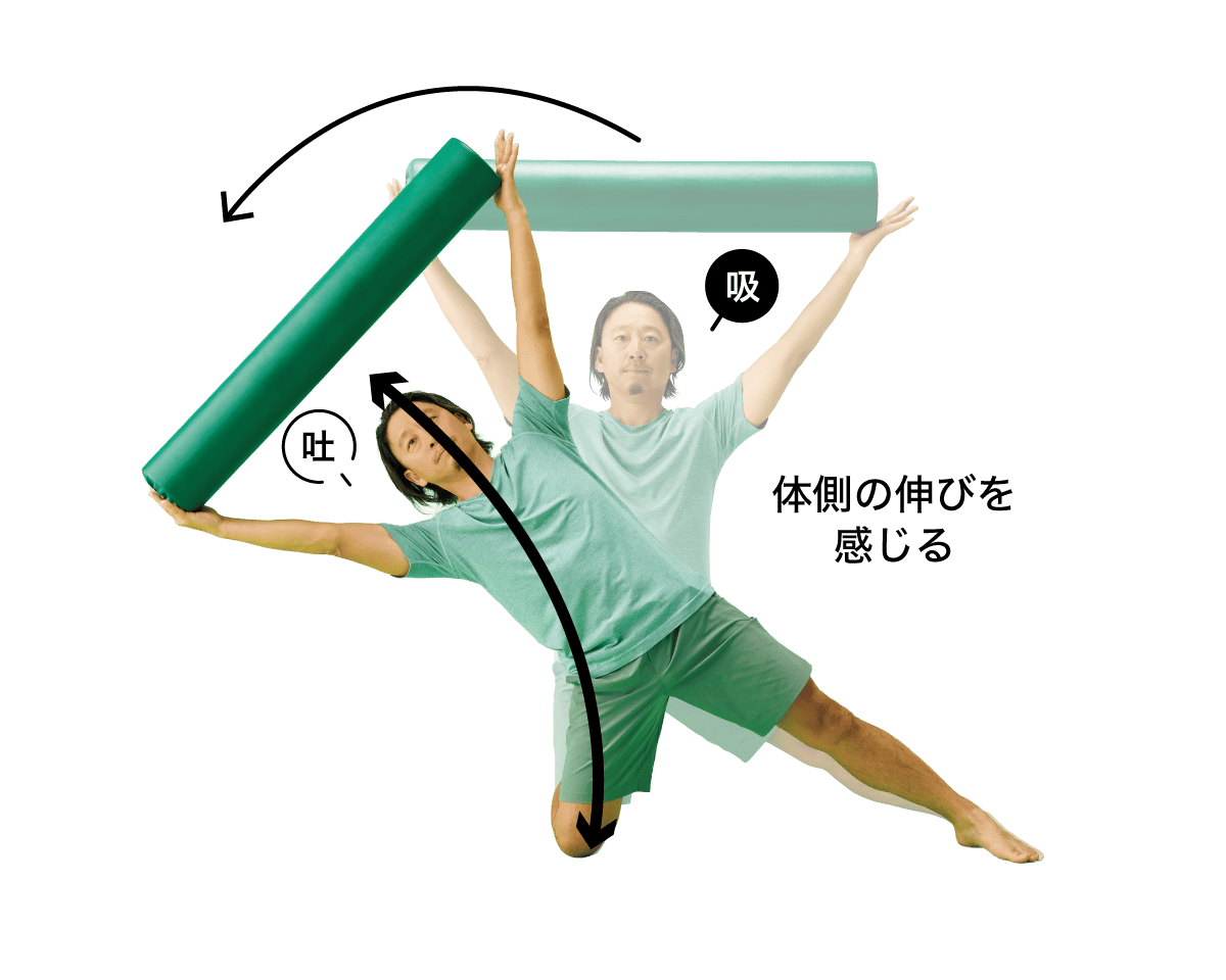 サイドベンド（左右交互に５回×左右各1セット）