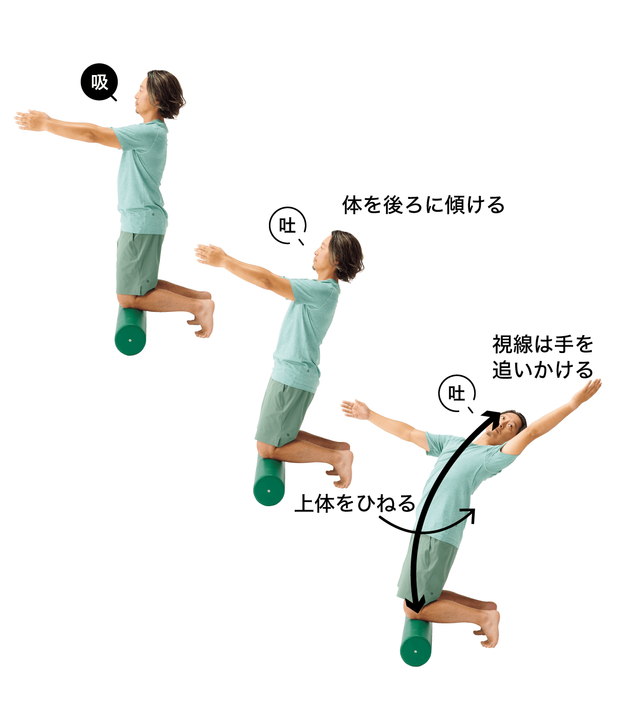 サイストレッチ（左右交互に５回×1セット）