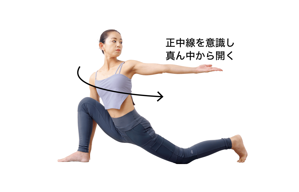 ねじったランジのポーズ(バリエーション1)