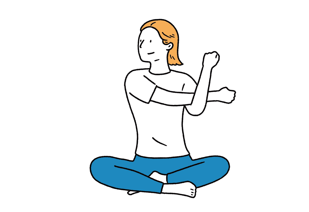 ストレッチする女性のイラスト