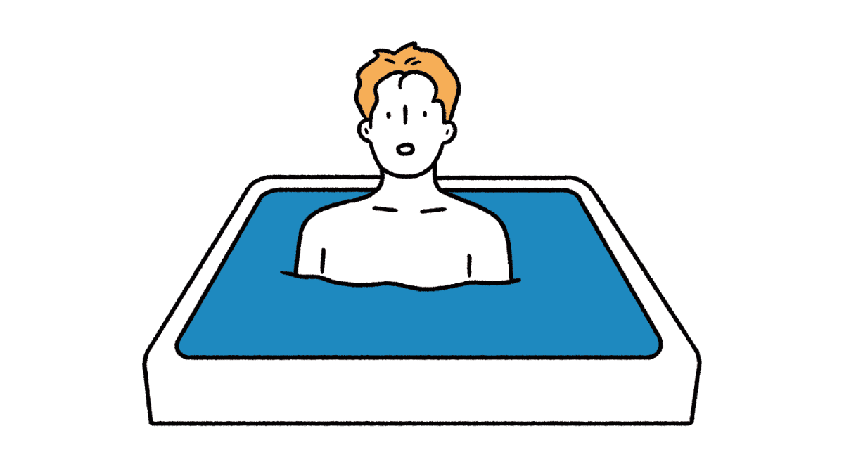 お風呂に入っている人のイラスト