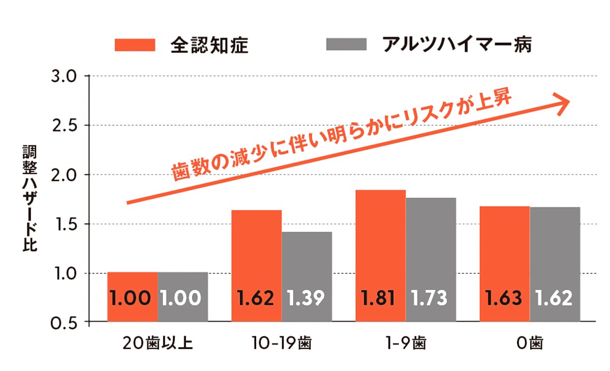歯の本数と認知症の関係