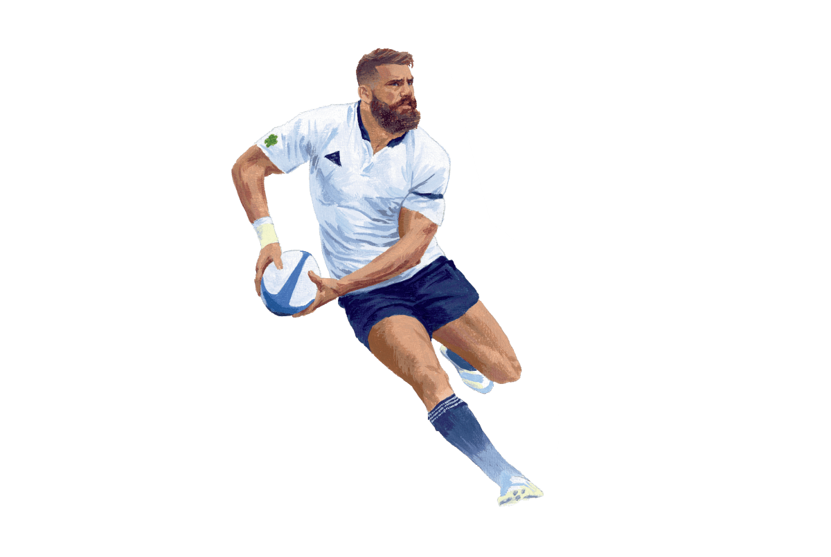 ラグビーをする男性のイラスト