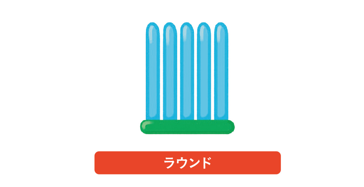 ヘッドのブラシ、ラウンドのイラスト