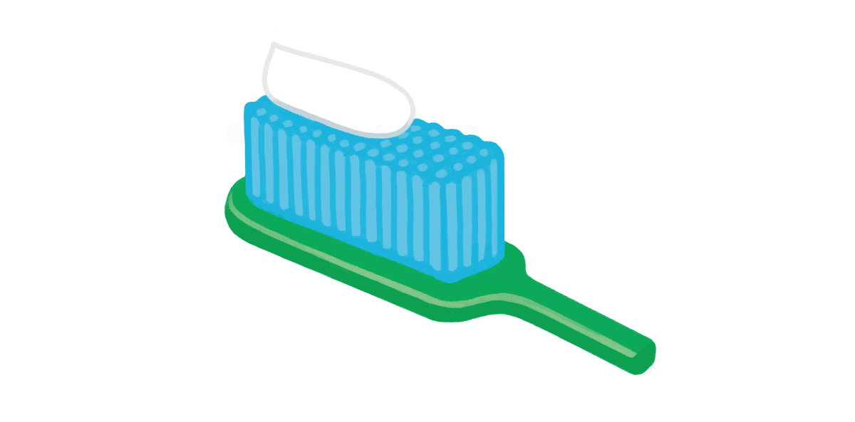 歯磨き粉はちょんと乗せるだけのイラスト