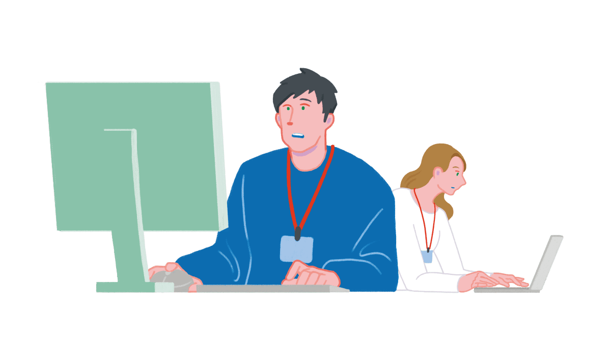 口呼吸している男性のイラスト