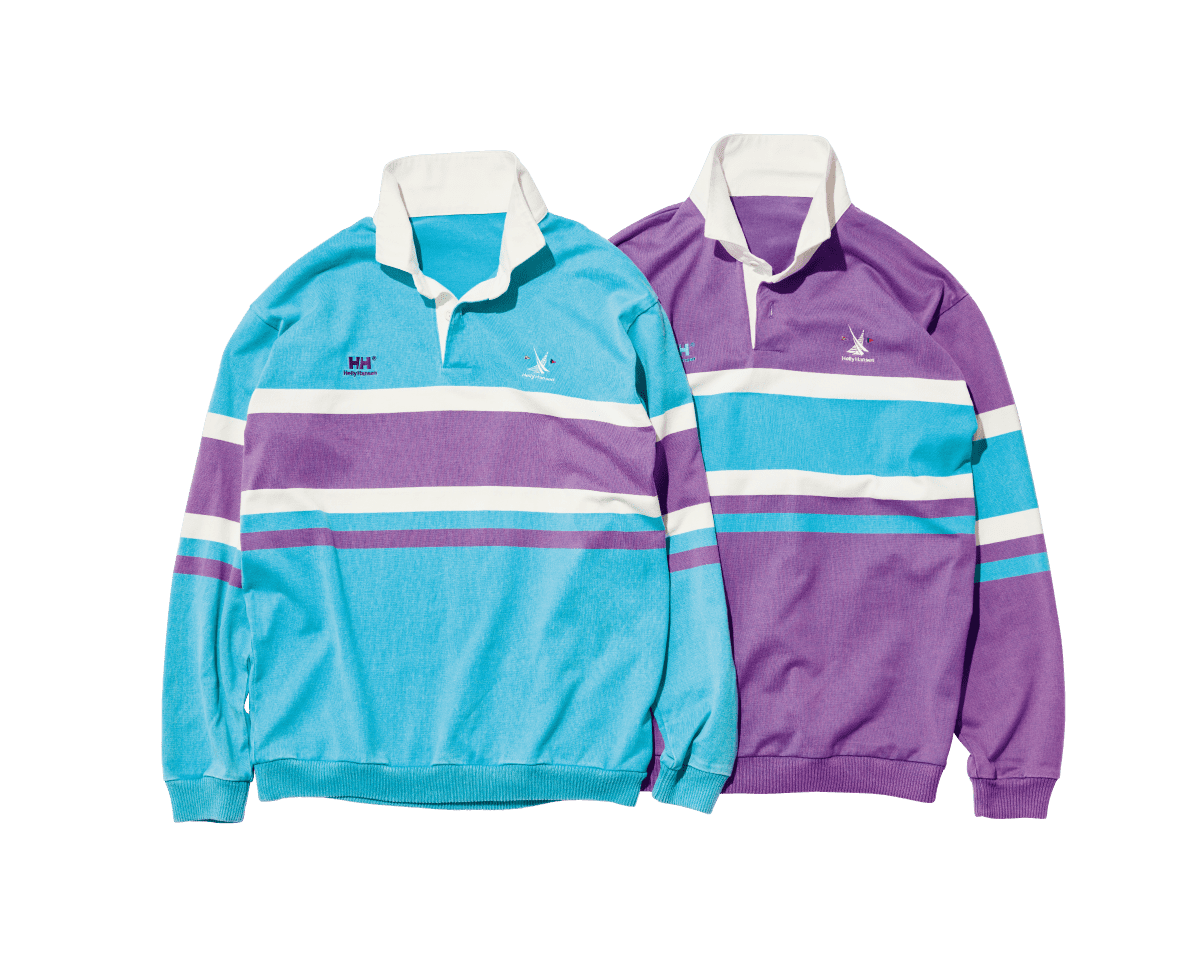 アクセントになるポップな色合い。〈HELLY HANSEN〉のラグビーシャツ。