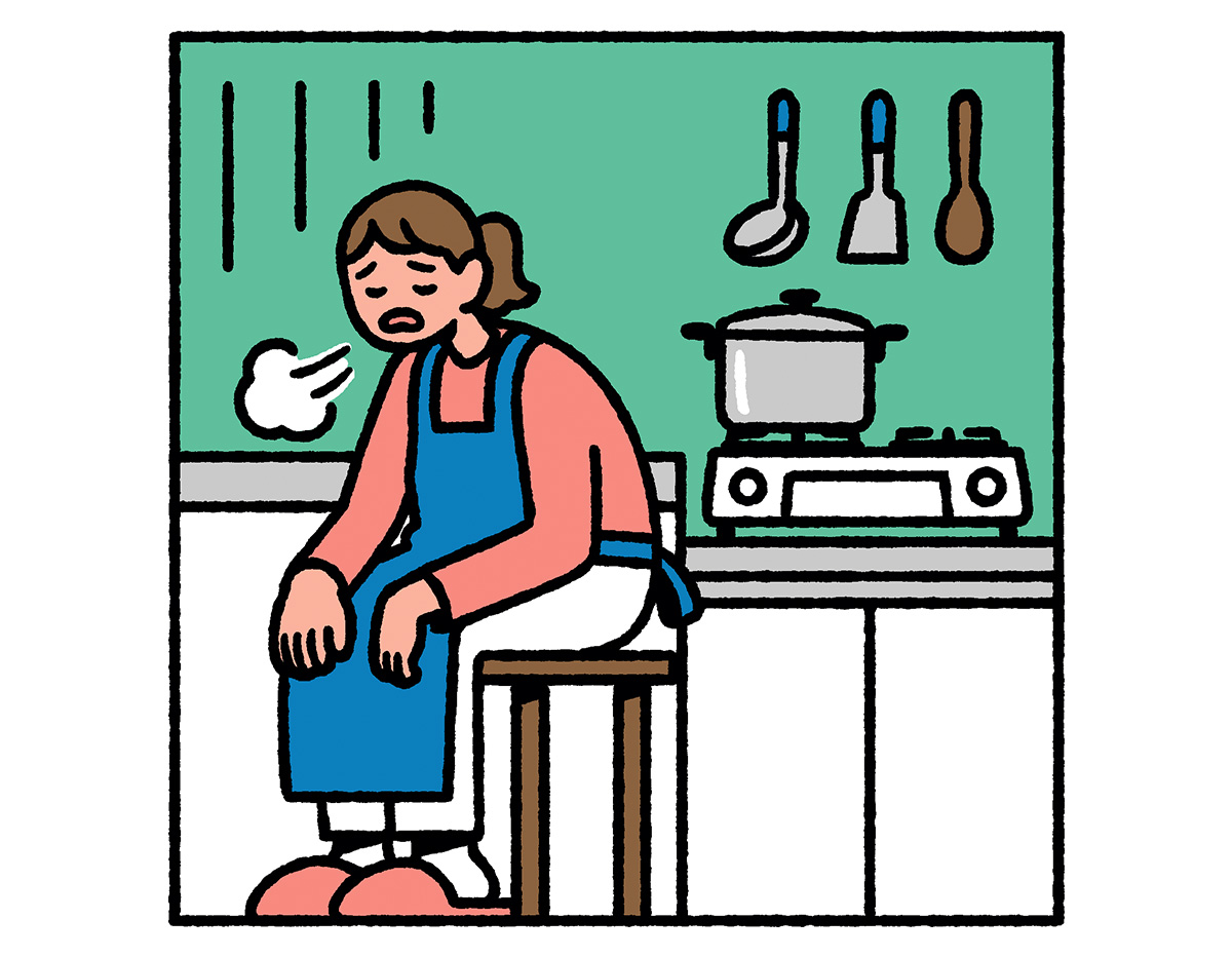 疲れている女性のイラスト