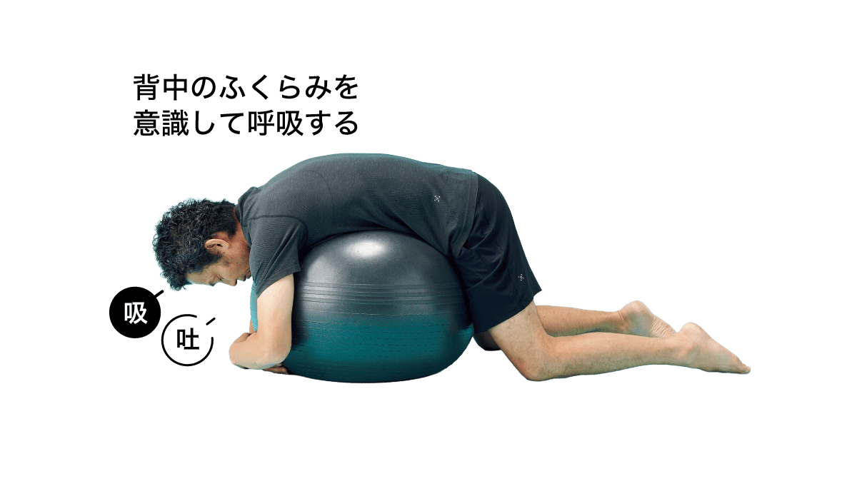 うつ伏せの呼吸（5呼吸）