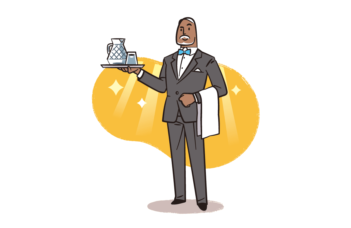 含鉄泉｜女性に優しい色黒の紳士イラスト