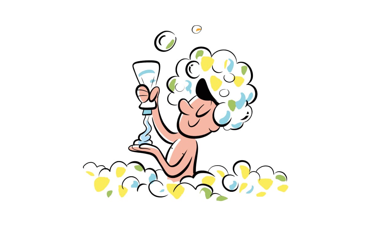 石鹼、シャンプーを持ち込むイラスト