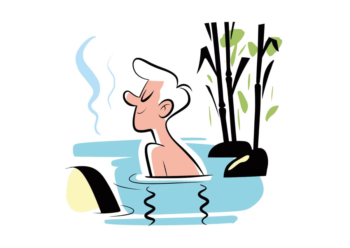 入浴しているイラスト