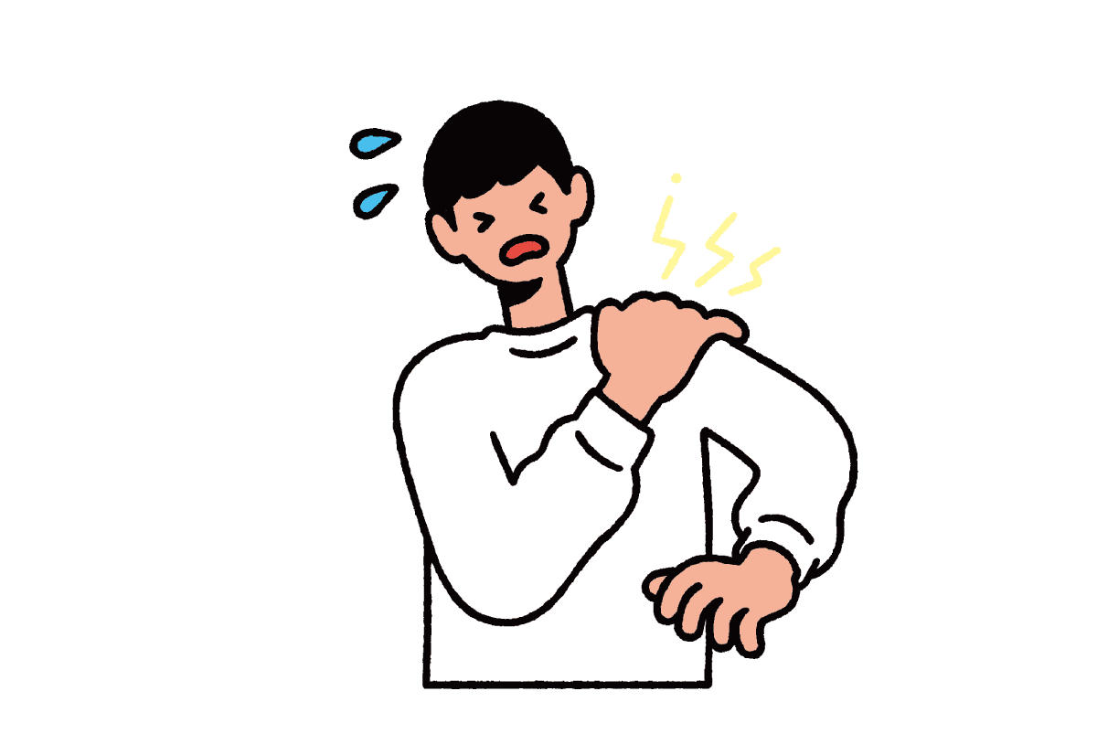 肩を痛めている男性のイラスト