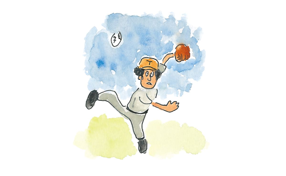 野球をしている人のイラスト